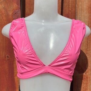 I Saw It First Viny Plunge Bralet Pink Vibrant Size 10